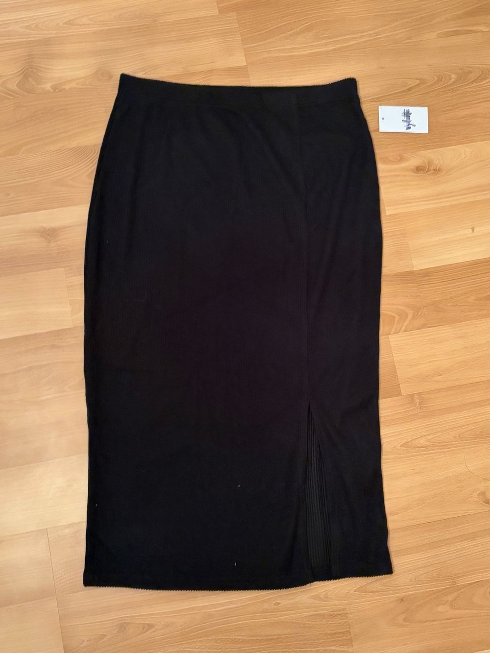 NWT Vylette Juniors Black Knit Midi Skirt Size L